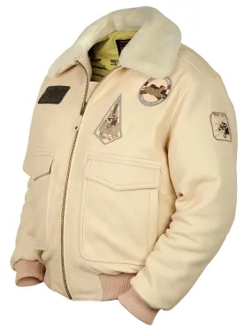 A-2 Tornado Flight Leather Jacket beige Art. 306