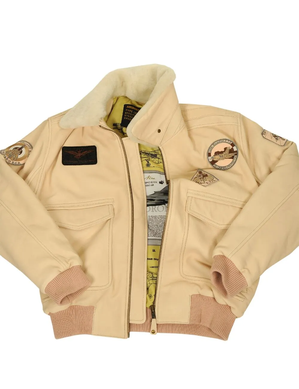 A-2 Tornado Flight Leather Jacket beige Art. 306