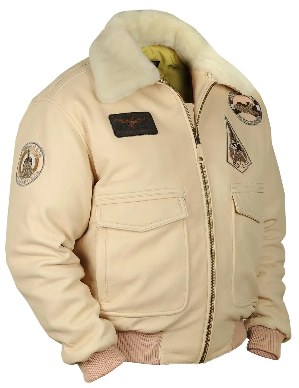 A-2 Tornado Flight Leather Jacket beige Art. 306