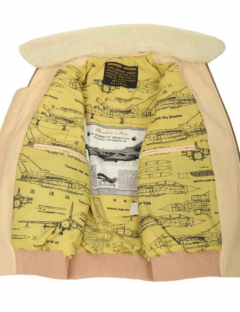 A-2 Tornado Flight Leather Jacket beige Art. 306