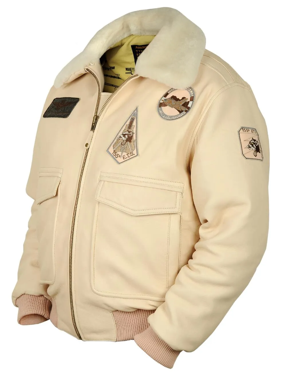 A-2 Tornado Flight Leather Jacket beige Art. 306