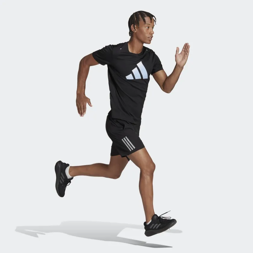 Adidas Run Icons 3 Bar Logo T-Shirt - Mens - Black