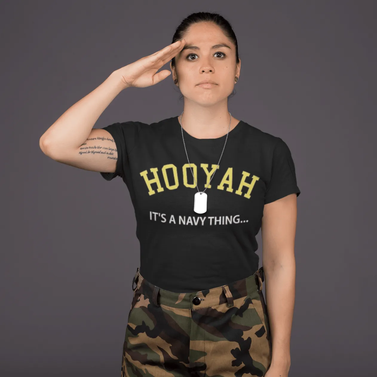 Armed Services T-shirt Hooyah It's A Navy Thing 100% Cotton Unisex Crew Neck Top