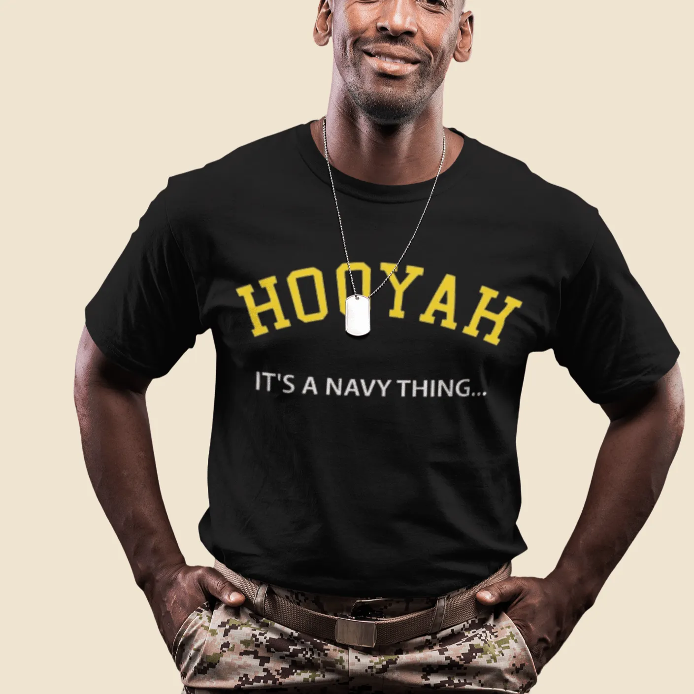 Armed Services T-shirt Hooyah It's A Navy Thing 100% Cotton Unisex Crew Neck Top