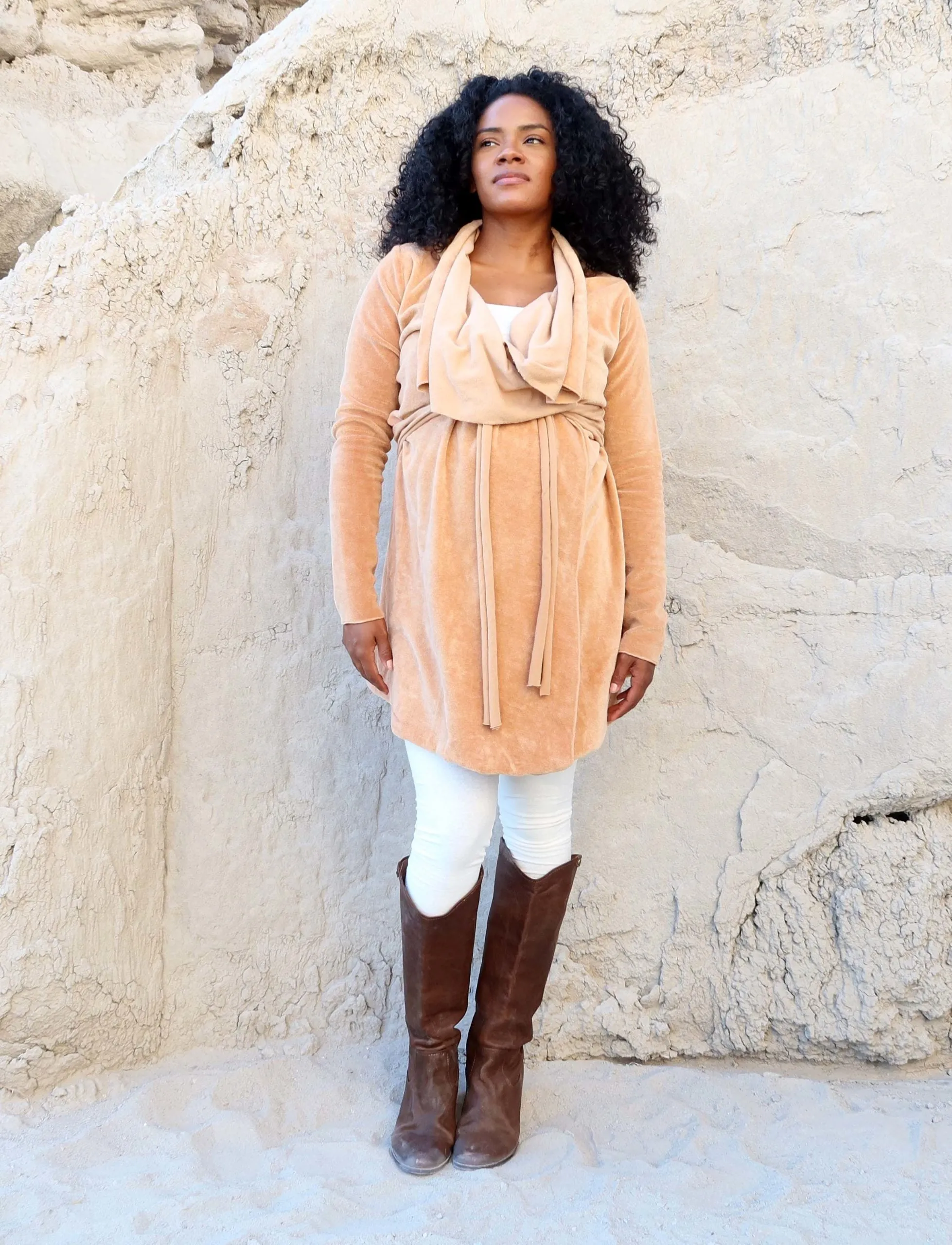 Belted Cocoon VELOUR Tunic Jacket