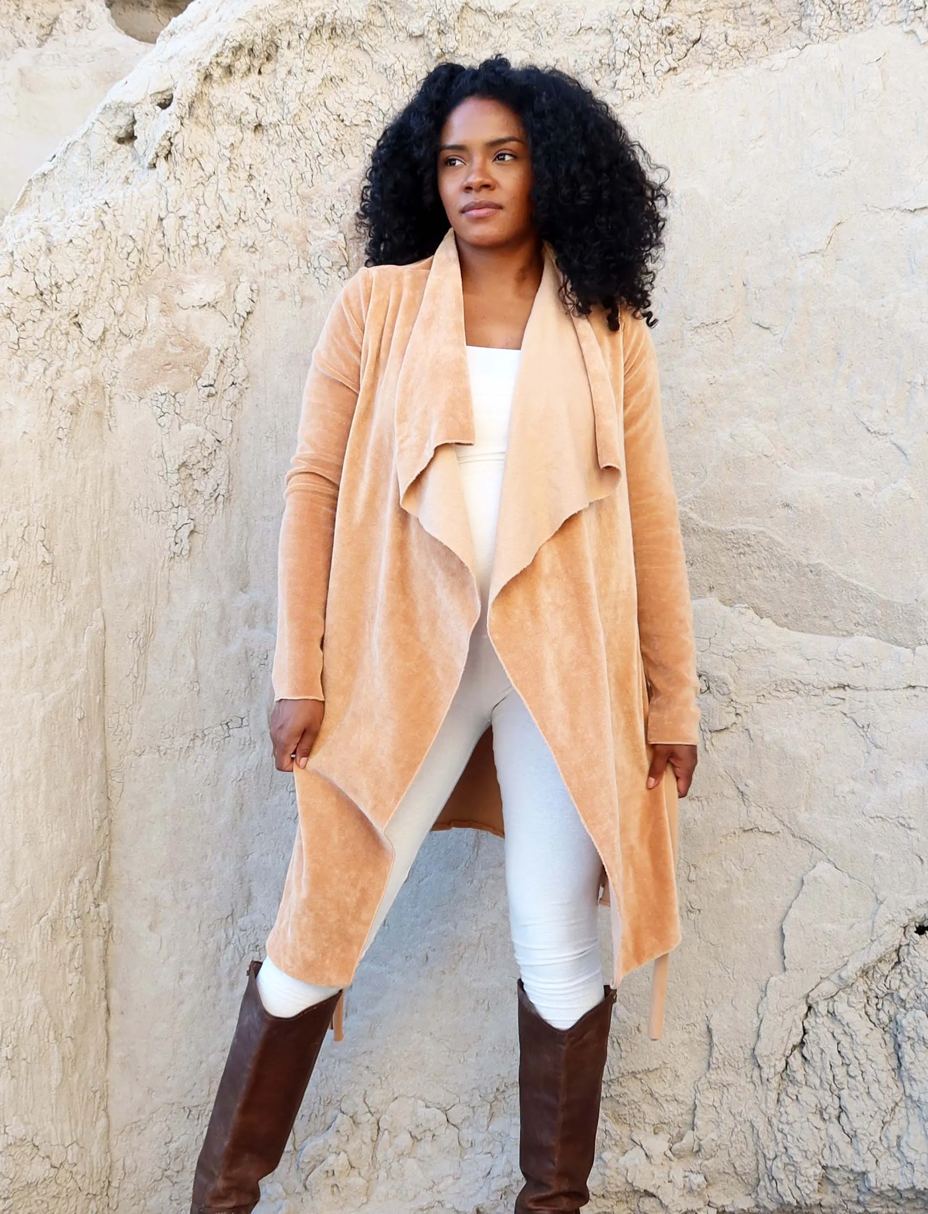 Belted Cocoon VELOUR Tunic Jacket