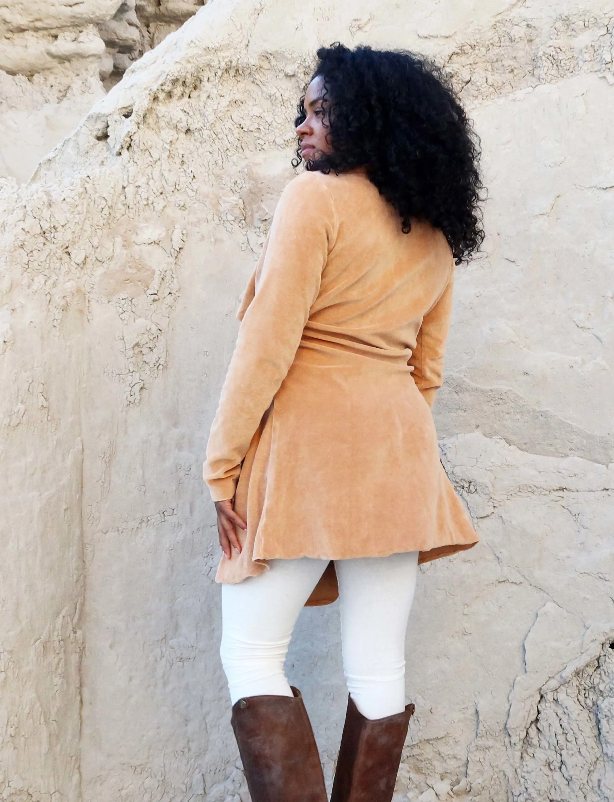 Belted Cocoon VELOUR Tunic Jacket