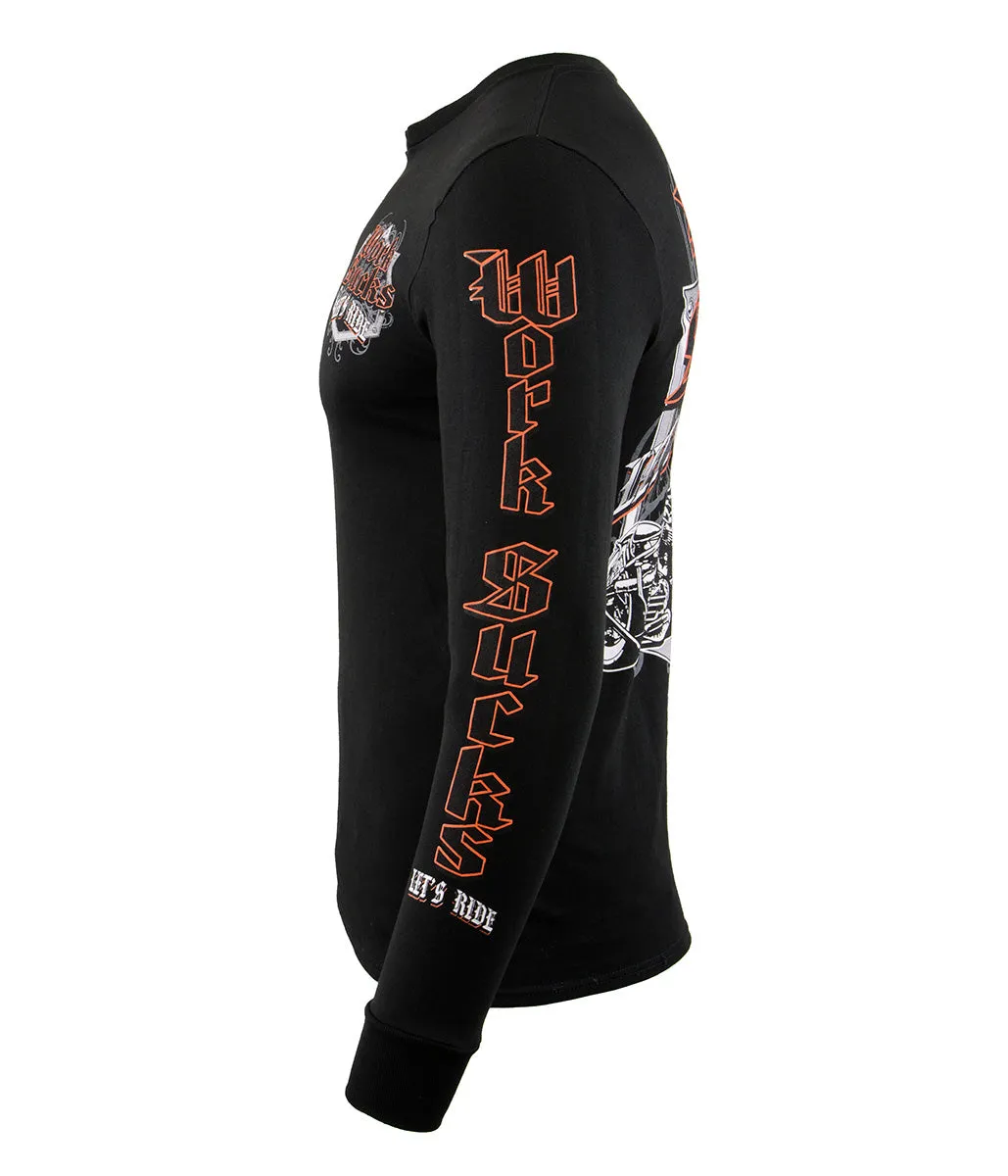 Biker Clothing Co. BCC117004 Men's Black 'Work Sucks, Let's Ride '
