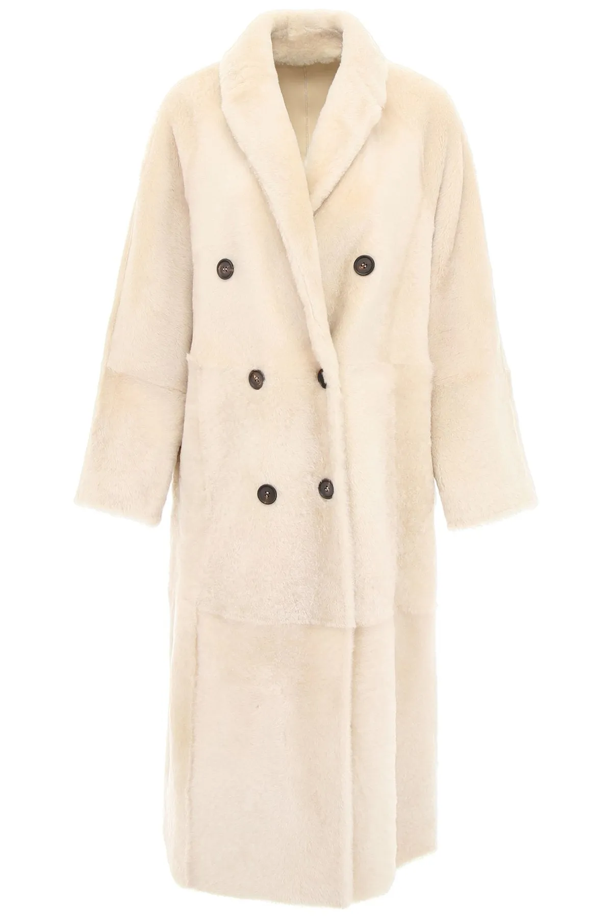 Brunello Cucinelli Double Breasted Shearling Coat