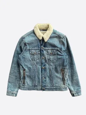 Chrome Hearts Blue Removeable Shearling Denim Jacket