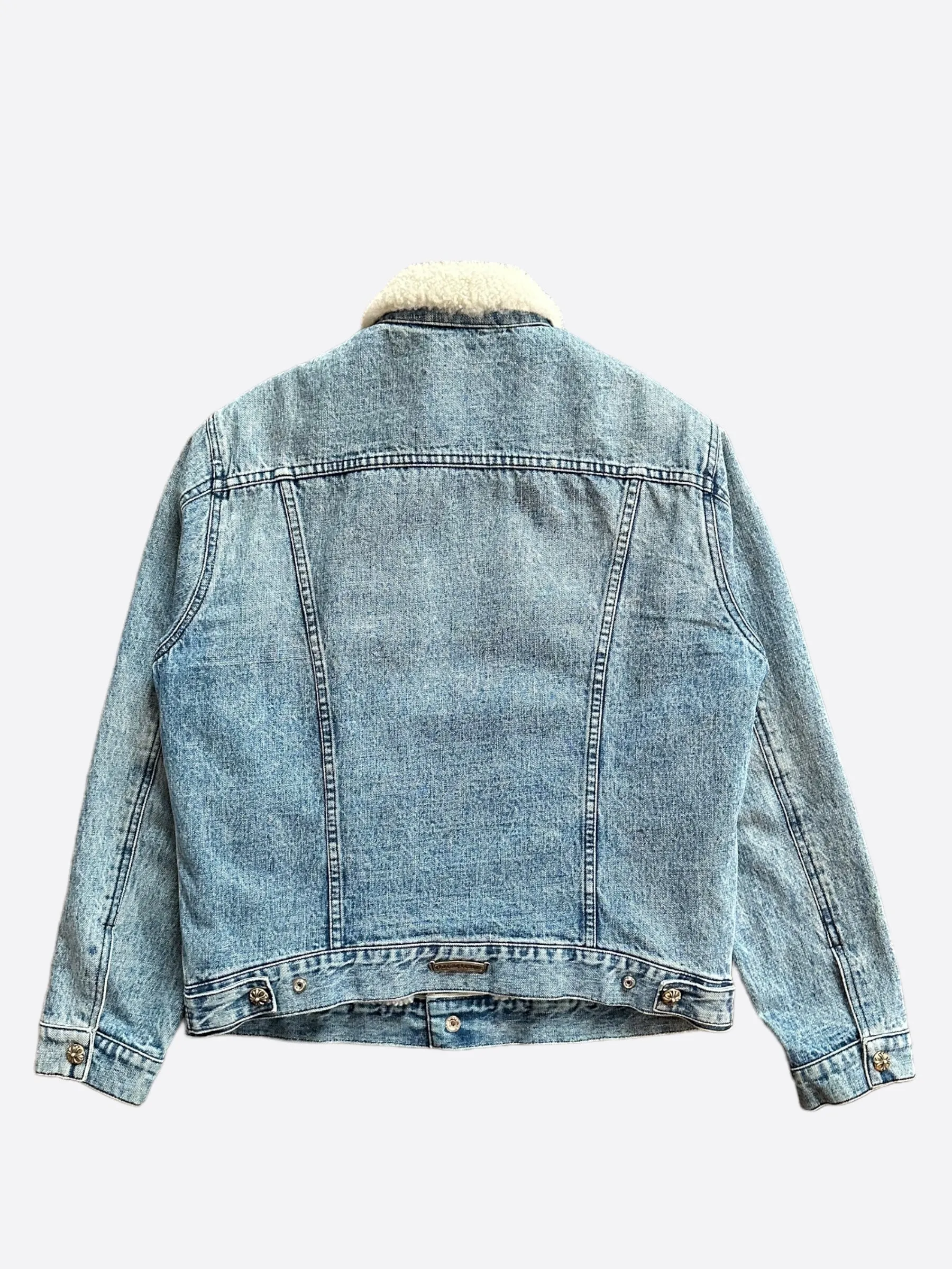 Chrome Hearts Blue Removeable Shearling Denim Jacket