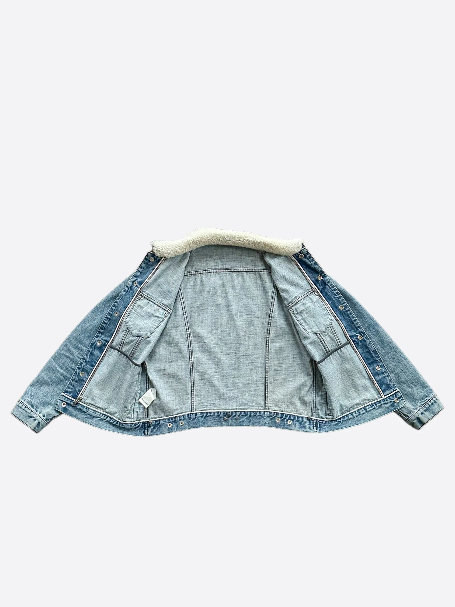 Chrome Hearts Blue Removeable Shearling Denim Jacket