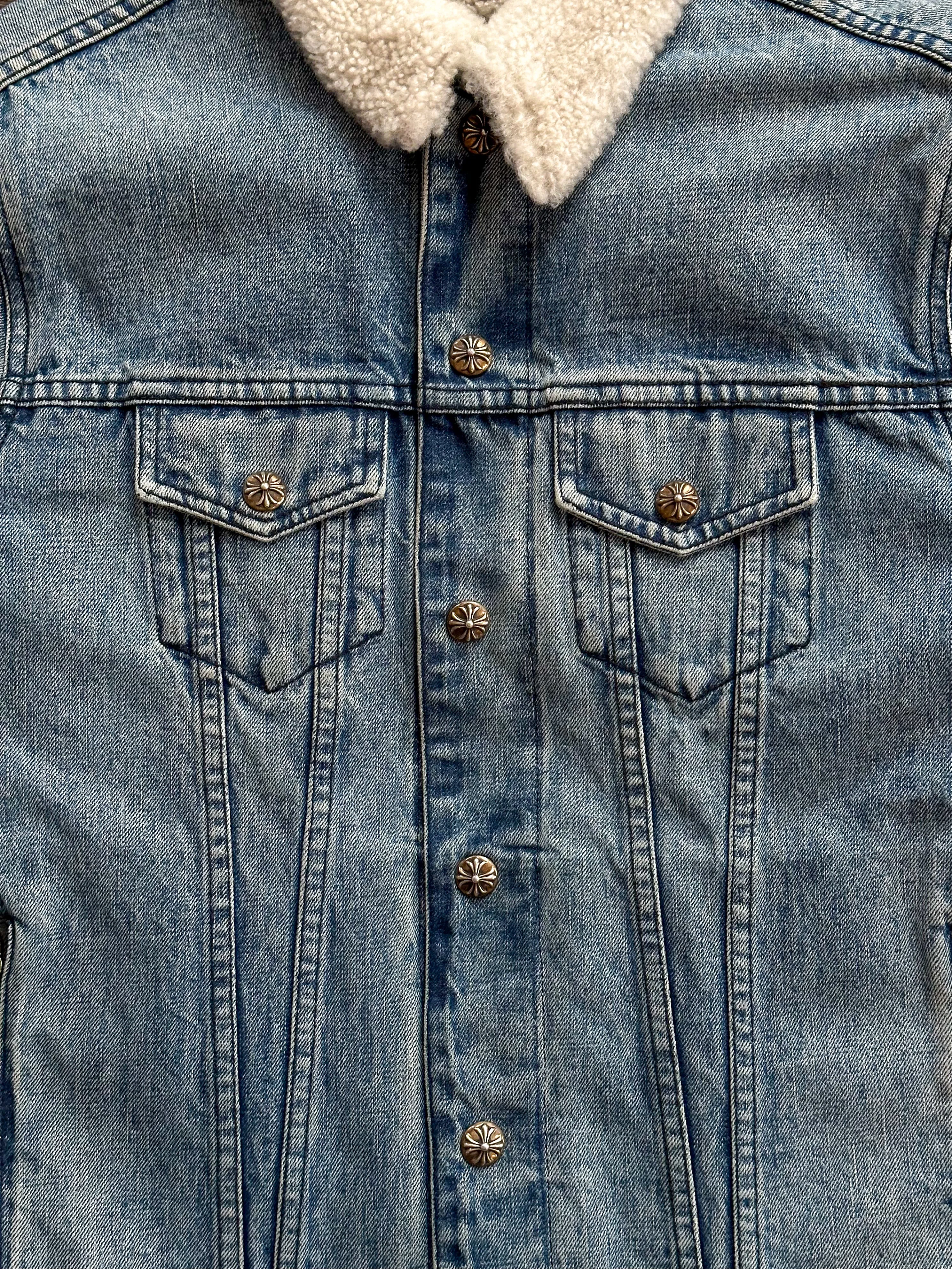 Chrome Hearts Blue Removeable Shearling Denim Jacket