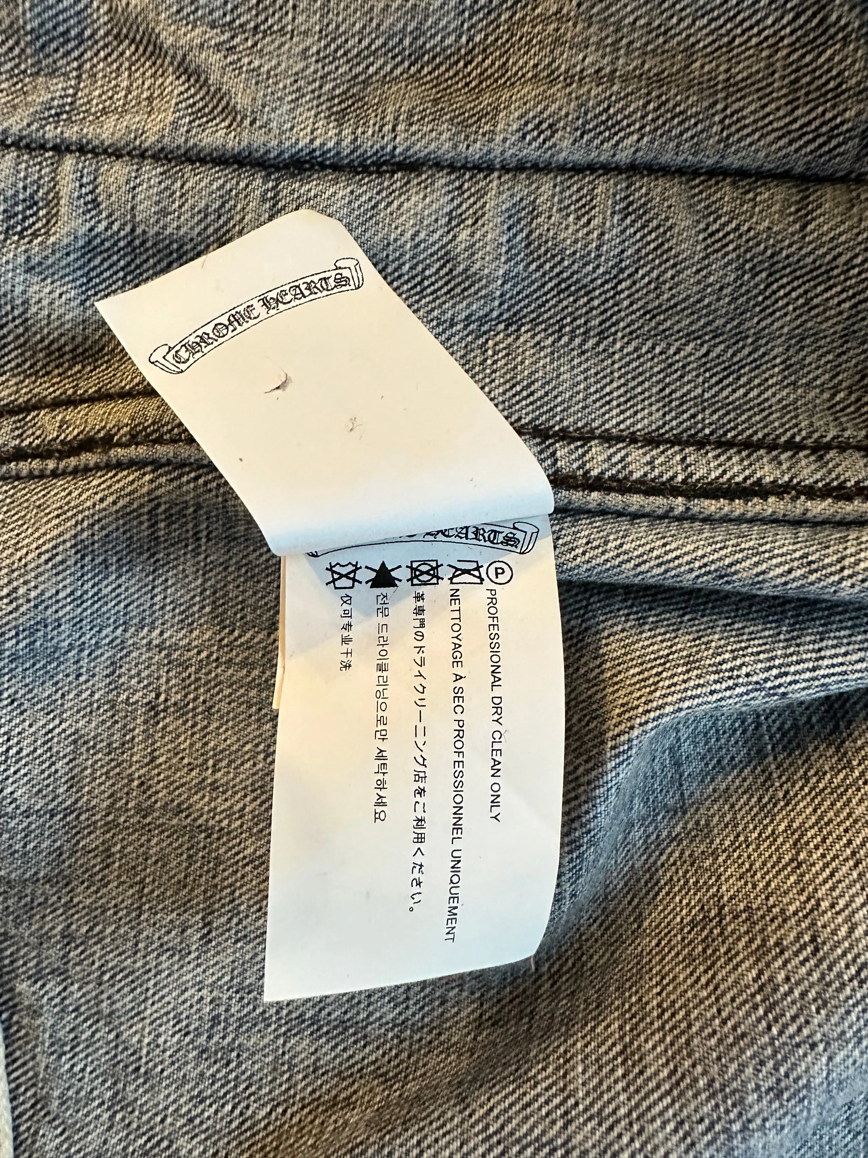 Chrome Hearts Blue Removeable Shearling Denim Jacket