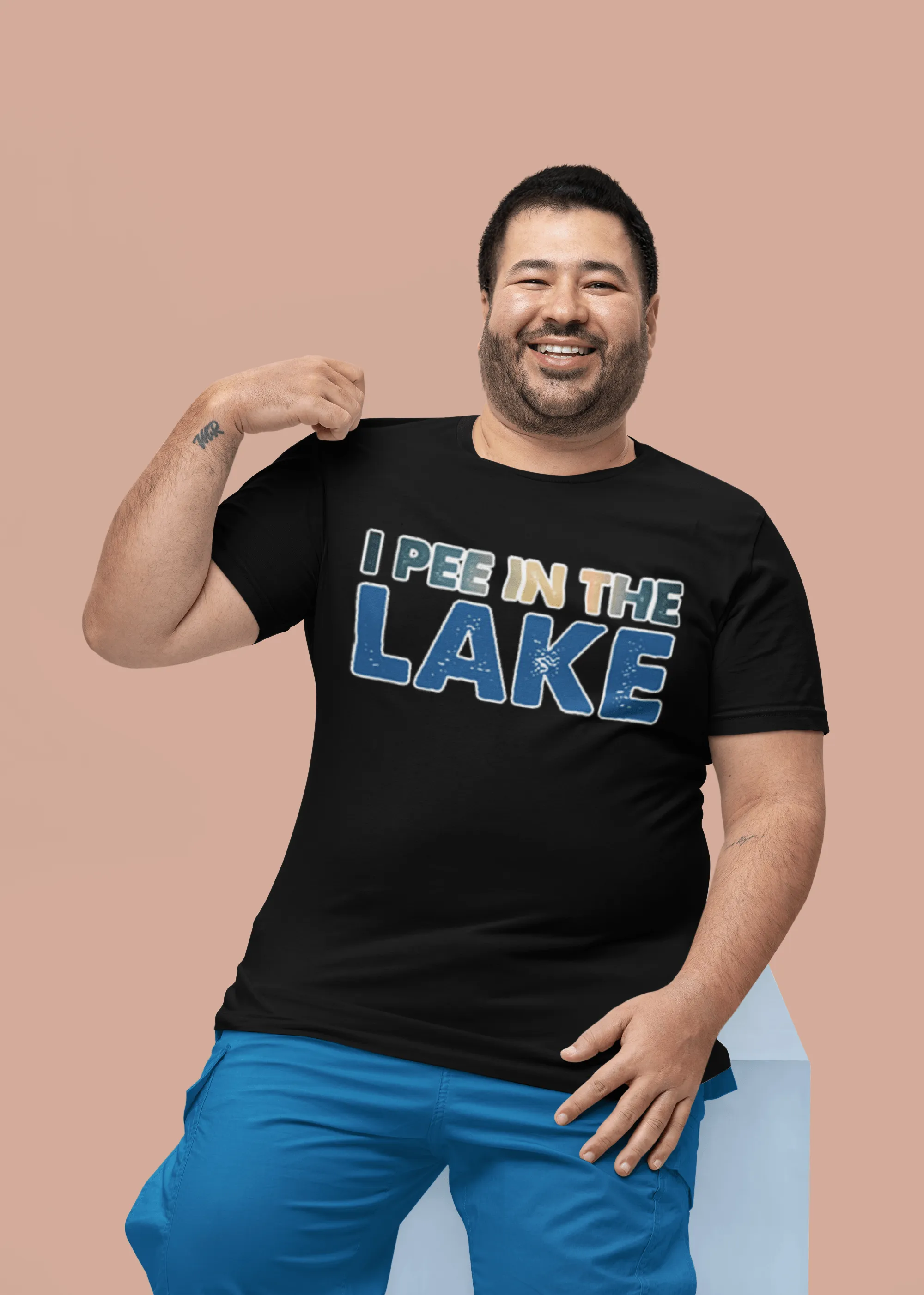 Cotton Short Sleeve T-Shirt I Pee In The Lake Soft Style Unisex Top