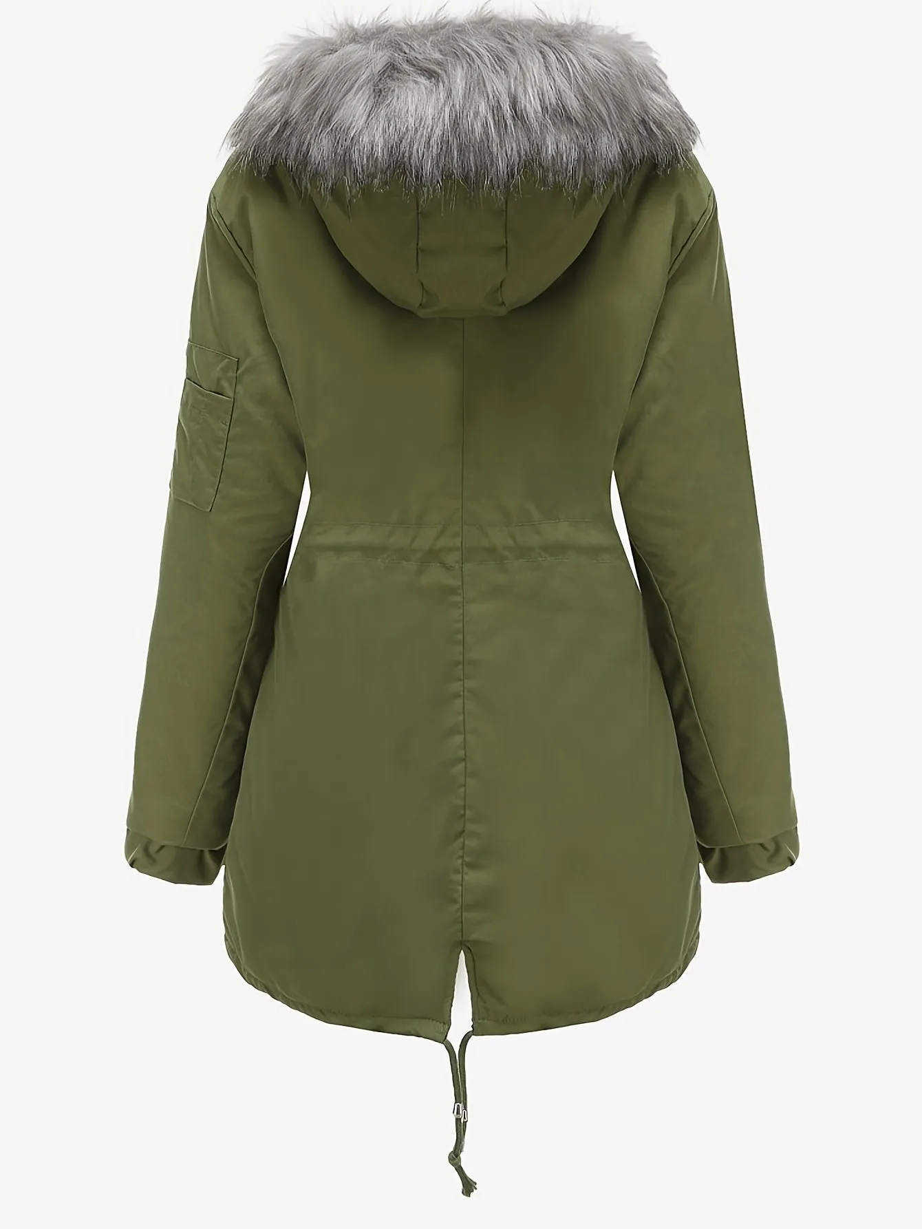 Cozy Chic Hooded Coat - Soft Fluffy Trim, Casual Drawstring Closure, Button Front, Warm Outerwear for Women - Perfect for Daily Casual Wear, Outdoor Activities