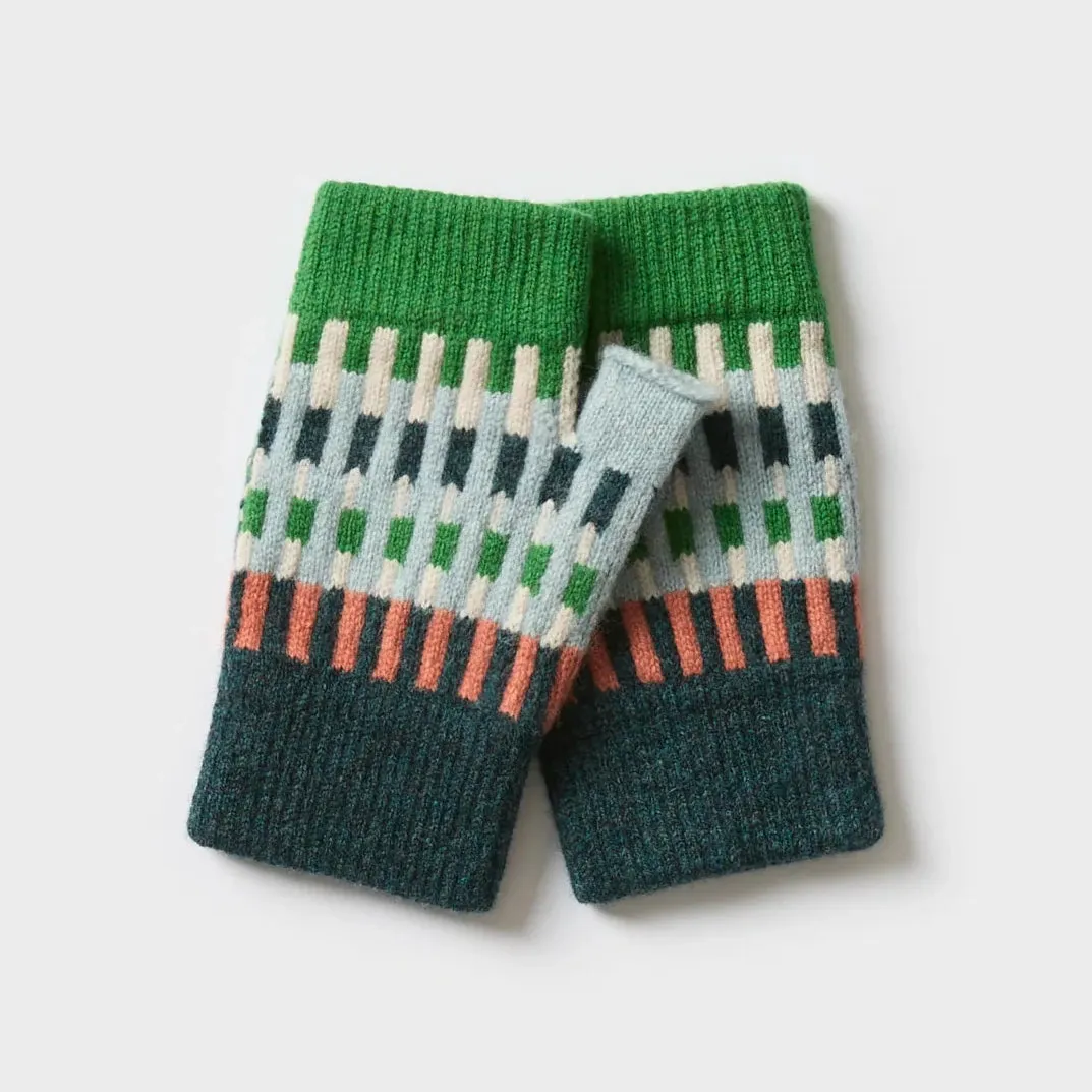 Fingerless Mitten | Harbour Pattern in Ink & Rosehip by Hilary Grant