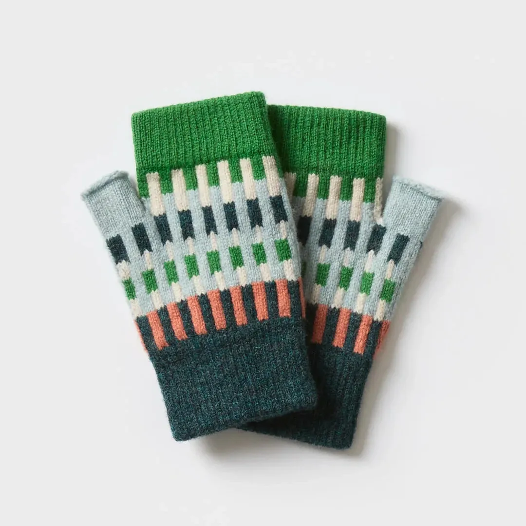 Fingerless Mitten | Harbour Pattern in Ink & Rosehip by Hilary Grant