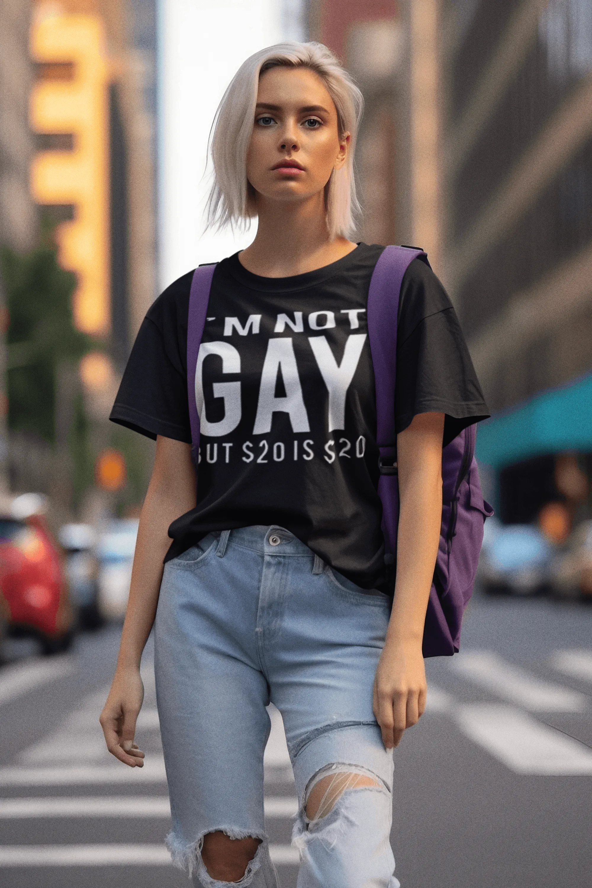Funny T-shirt I'm Not Gay But a 20 is a 20 Top Ultra Soft Crewneck Top