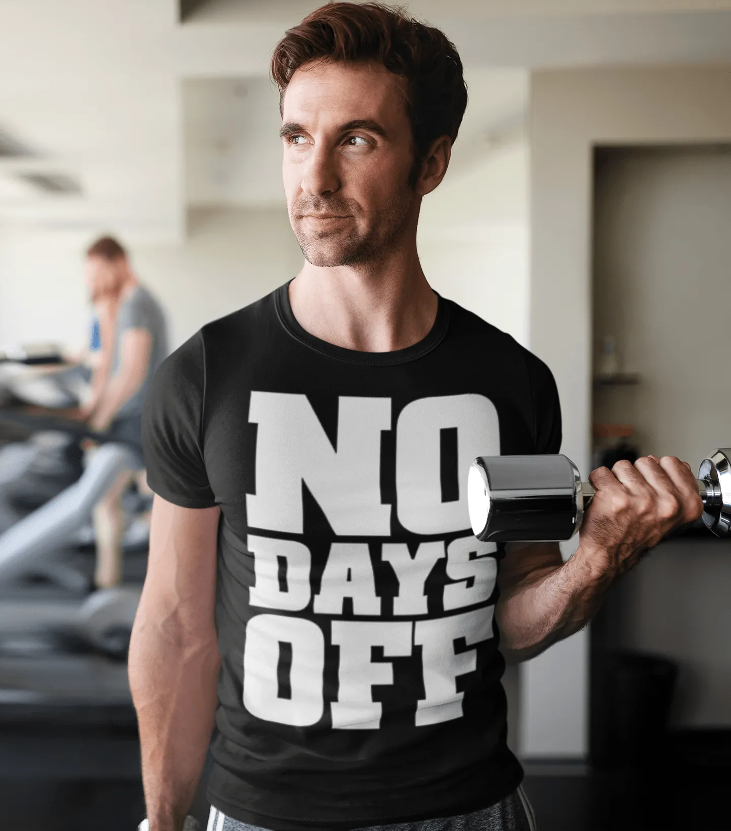 Gym T-shirt No Days Off Ultra Soft 100% Cotton Short Sleeve Crew Neck Top