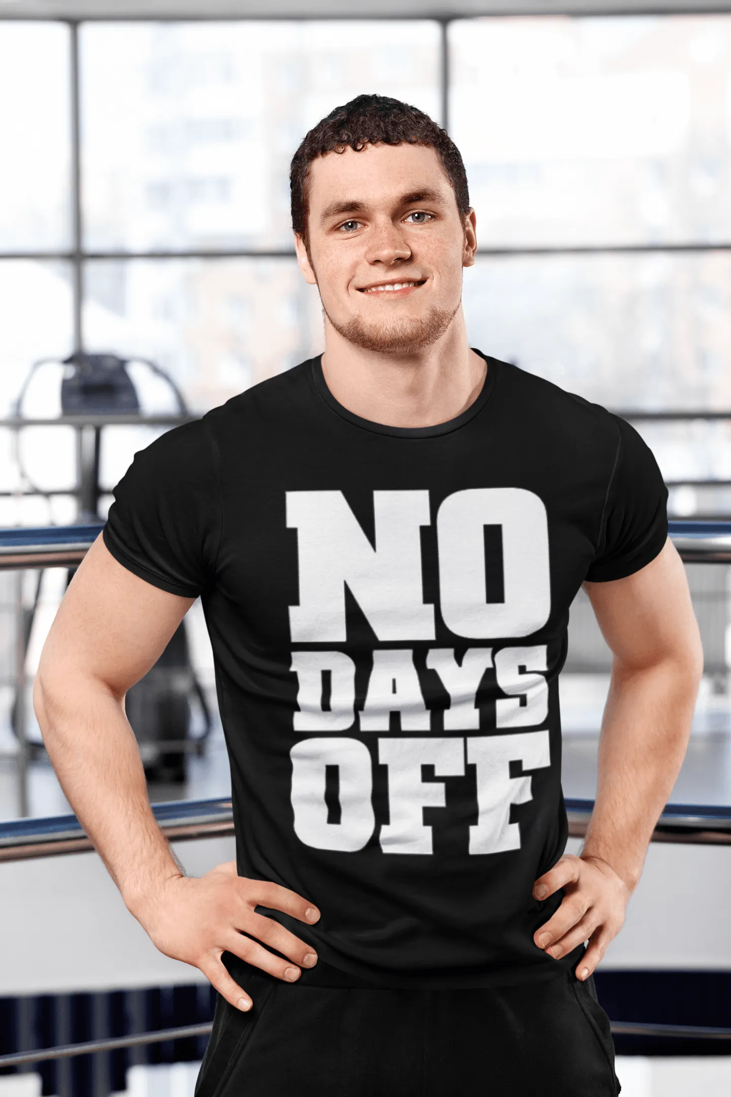 Gym T-shirt No Days Off Ultra Soft 100% Cotton Short Sleeve Crew Neck Top