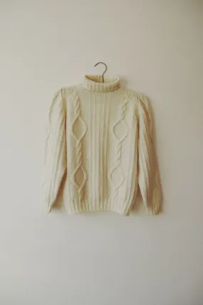 Handknit Fisherman Turtleneck, Ivory