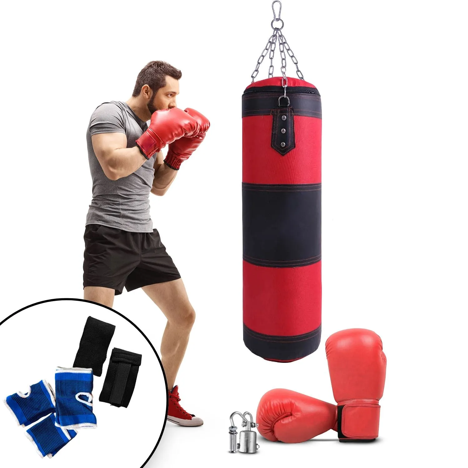 High-Quality Hanging Boxing Bag, 100cm, PU Leather, Verpeak