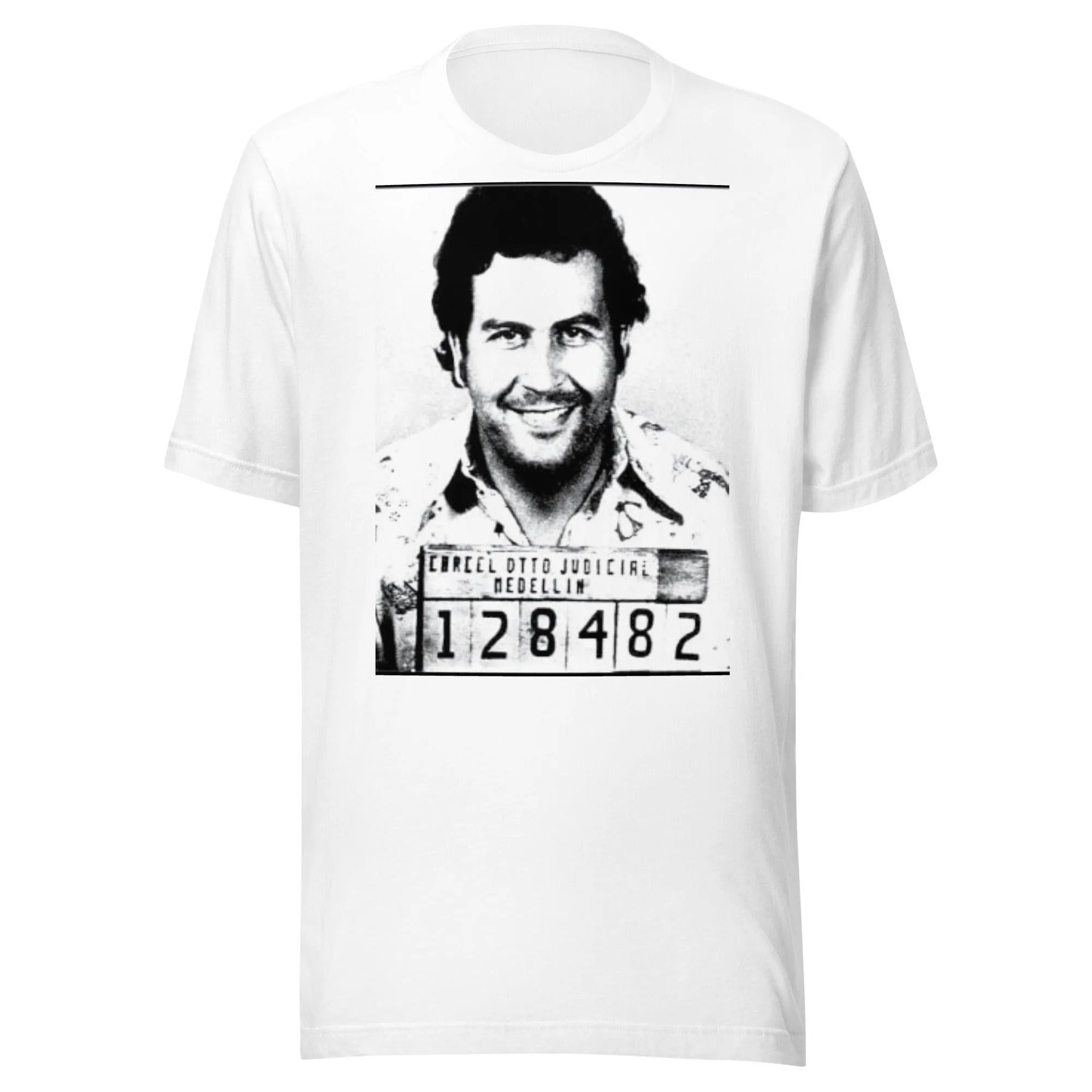 Icon T-shirt Famous Columbian Drug Dealer Mug Shot Short Sleeve Crew Neck Top