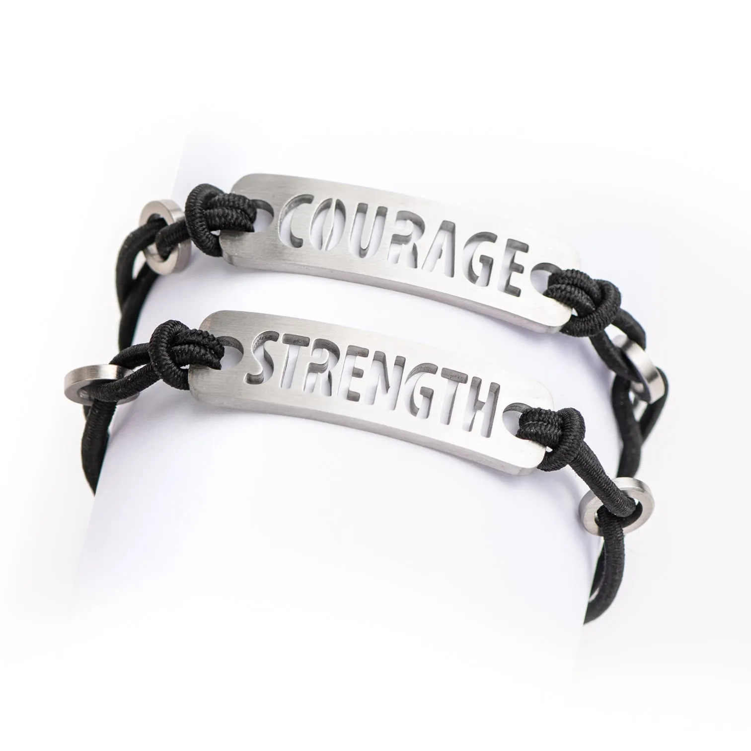 Inspirational Bracelet Adjustable Stretch - Available in Black or Pink