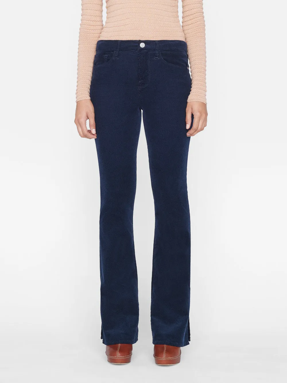 Le Mini Boot Slit Corduroy -- Navy