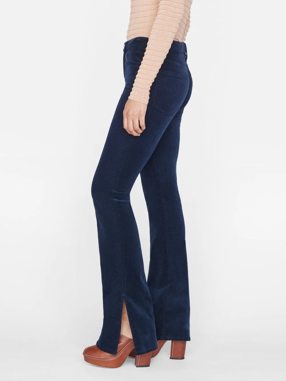 Le Mini Boot Slit Corduroy -- Navy