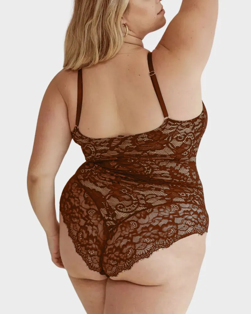 LilyLove® Firm Control Lace Thong Bodysuit