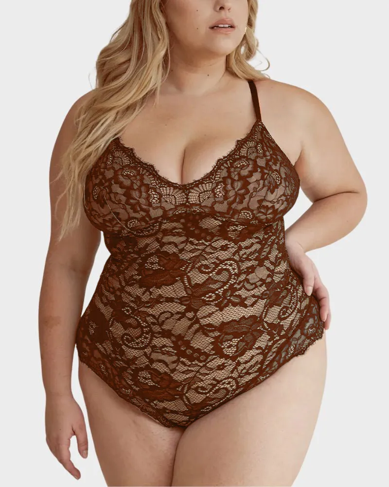 LilyLove® Firm Control Lace Thong Bodysuit