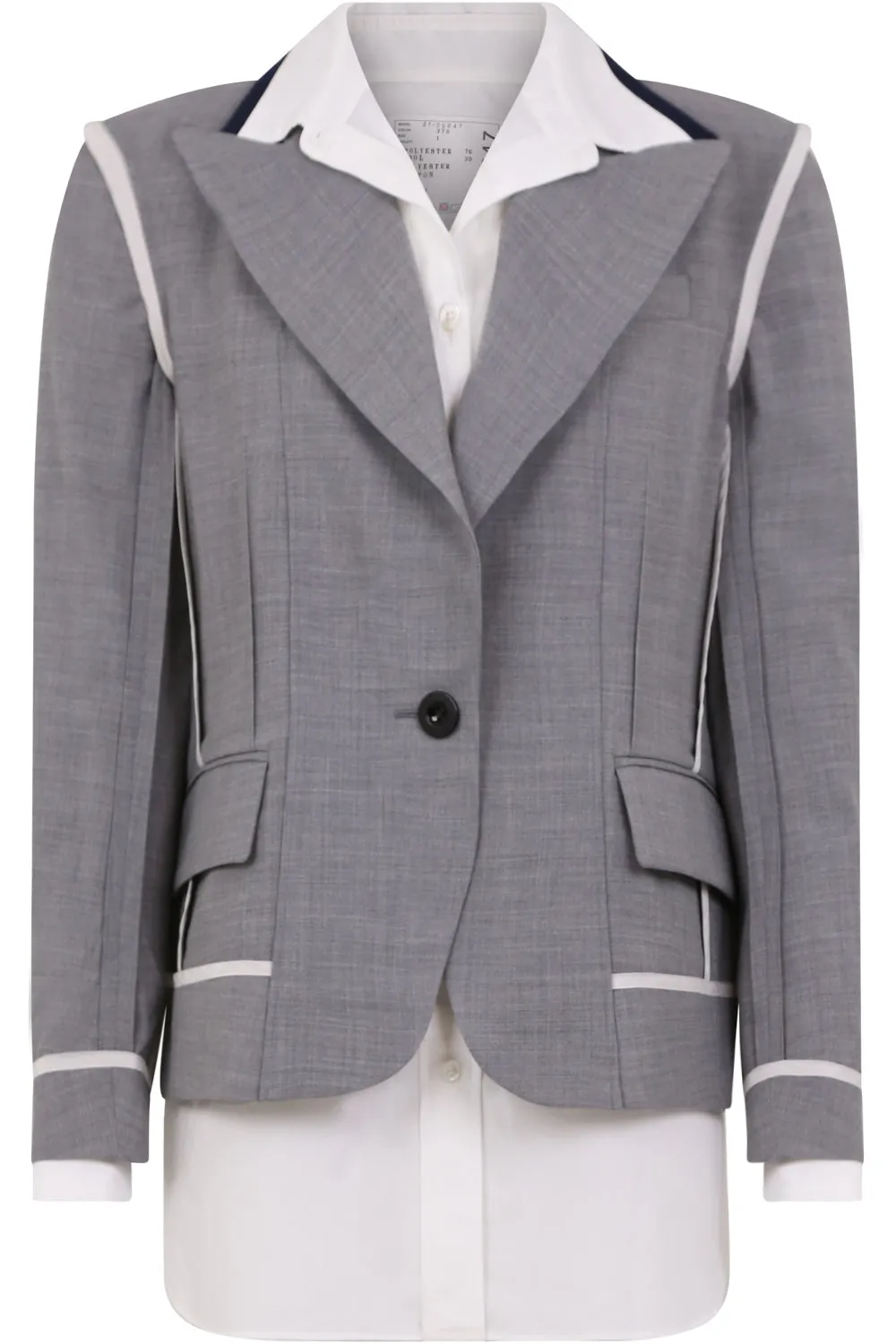 MIX SUITING JACKET LIGHT GRAY/WHITE