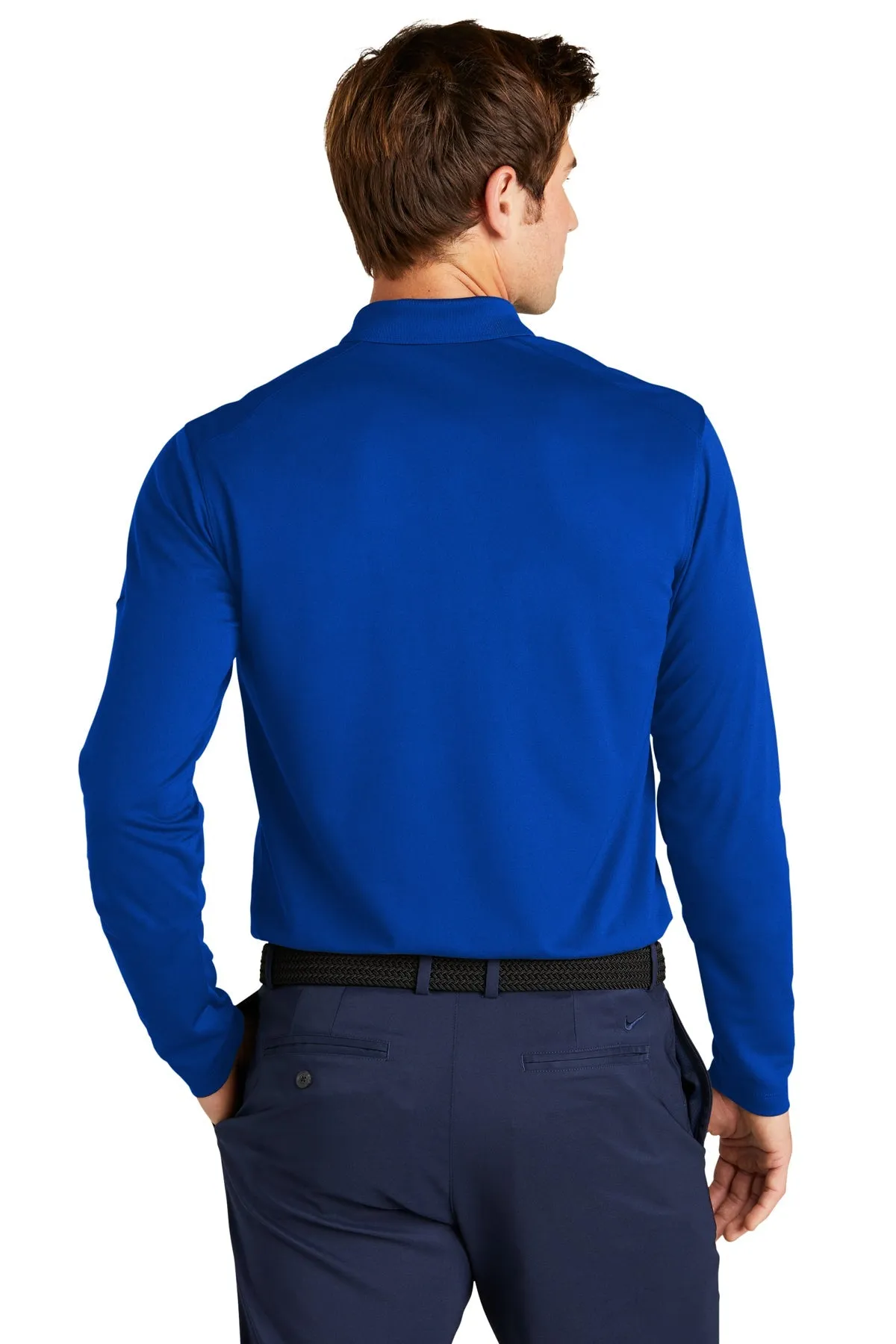 Nike Dri-FIT Micro Pique Long Sleeve Custom Polos, Game Royal