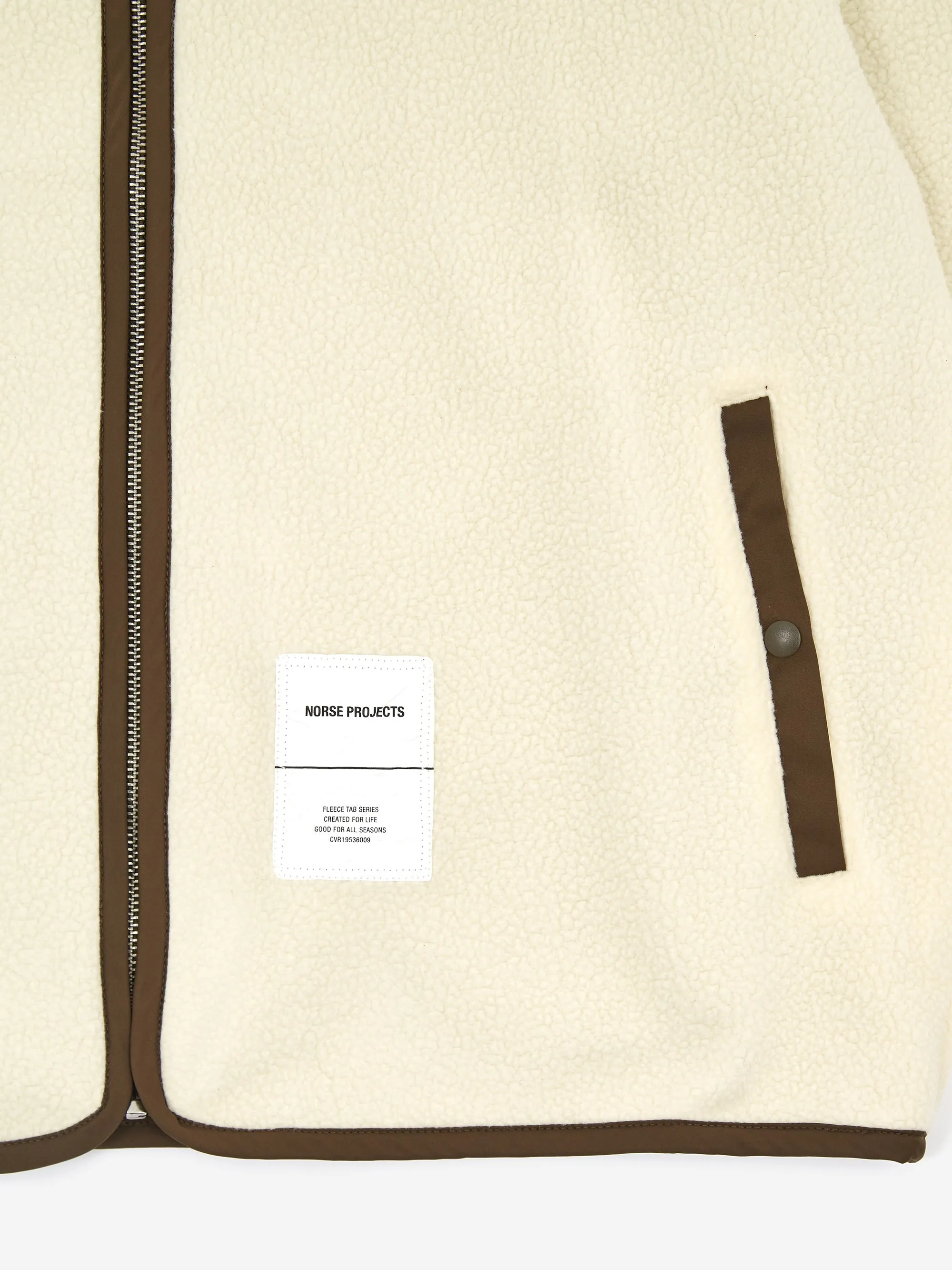 Norse Projects Frederik Tab Series Fleece Jacket - Ecru