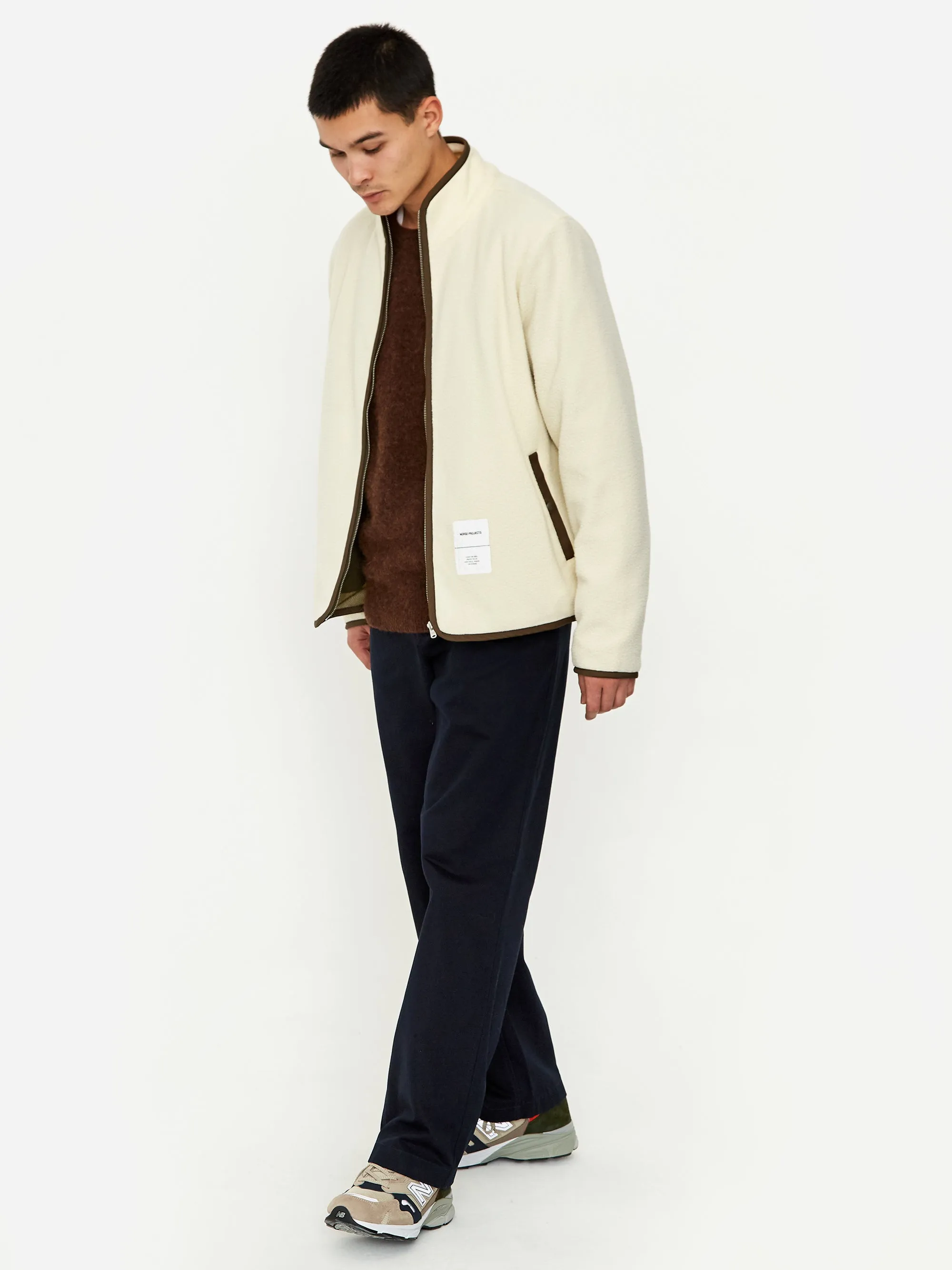 Norse Projects Frederik Tab Series Fleece Jacket - Ecru