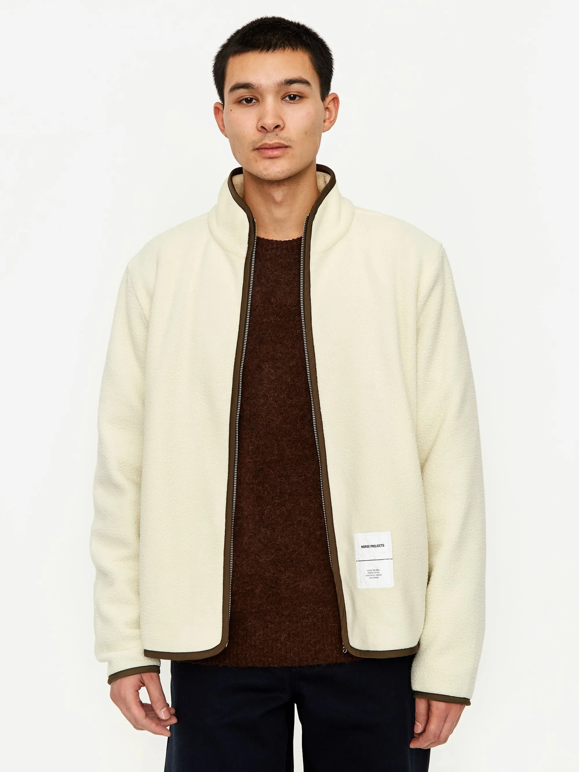 Norse Projects Frederik Tab Series Fleece Jacket - Ecru