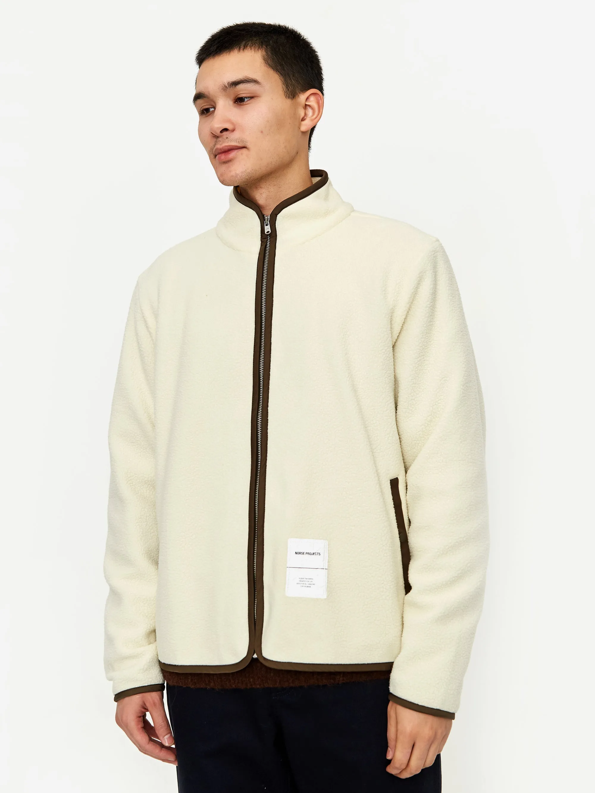 Norse Projects Frederik Tab Series Fleece Jacket - Ecru