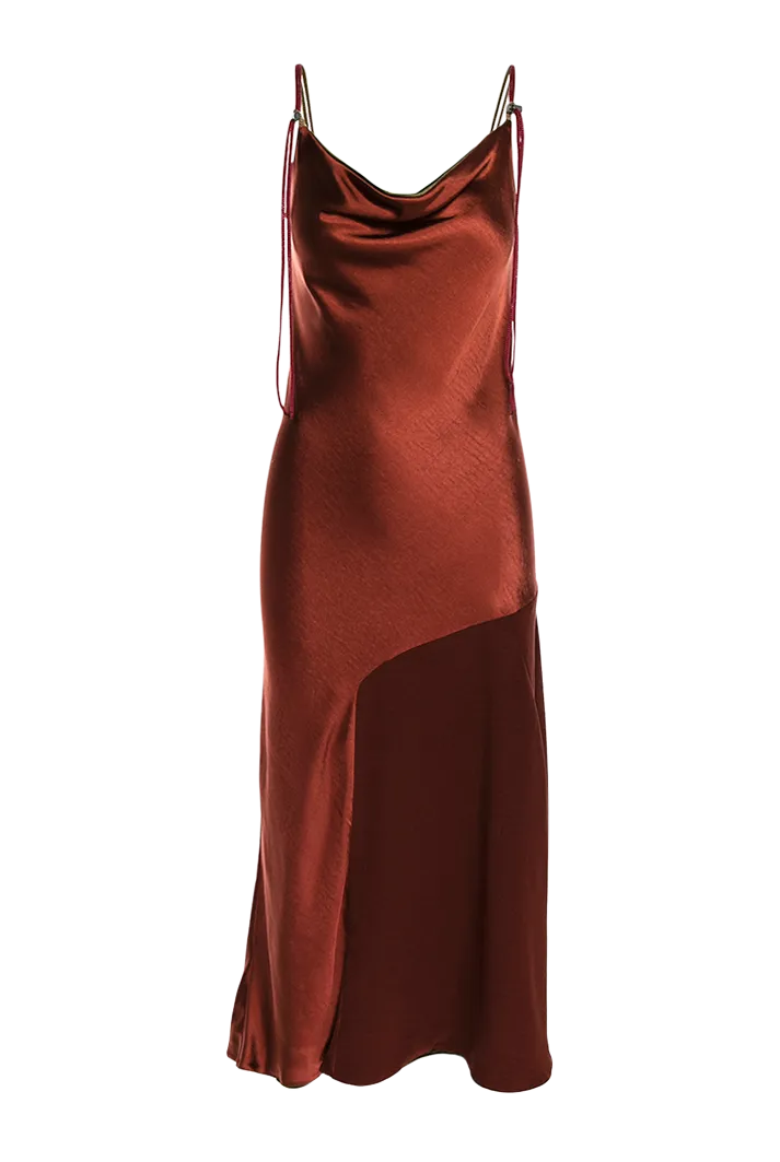Orange Midi Slip Dress