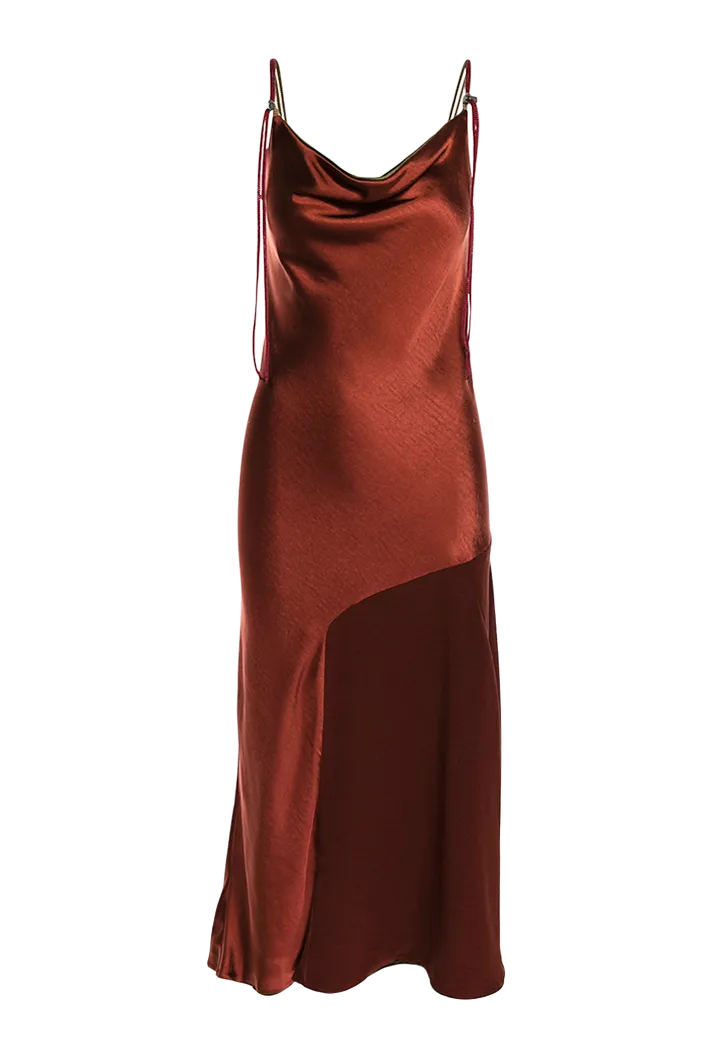 Orange Midi Slip Dress