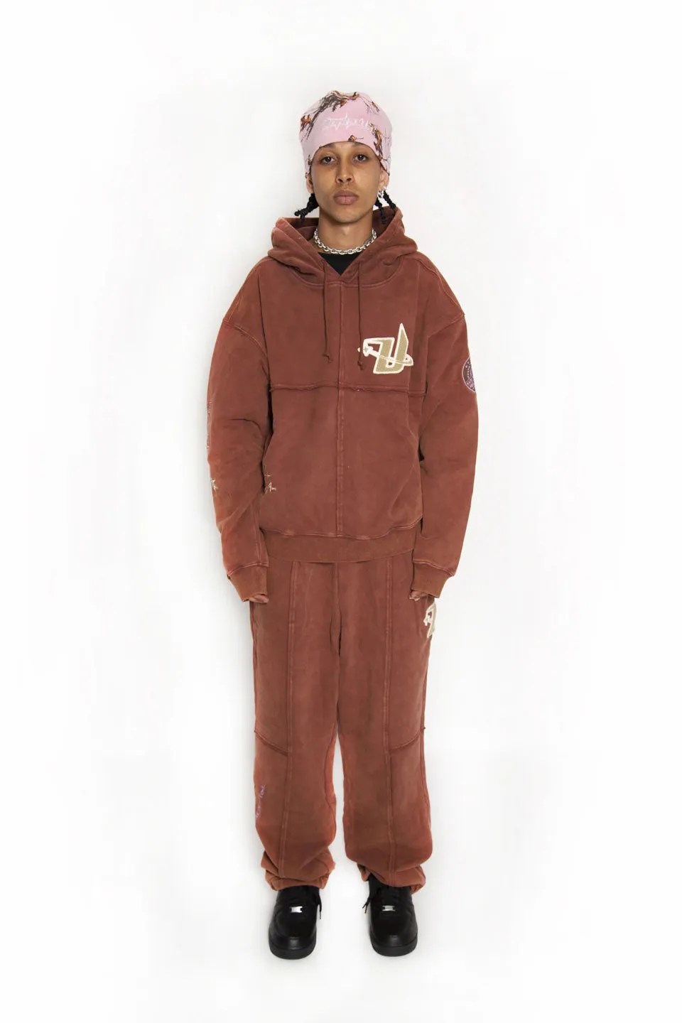 Panel Details Acid Dyed Hoodie