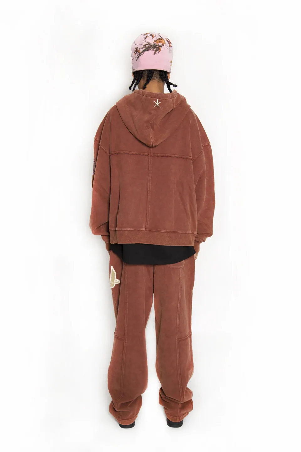 Panel Details Acid Dyed Hoodie