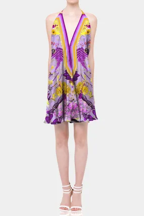 Printed Short Dress Purple