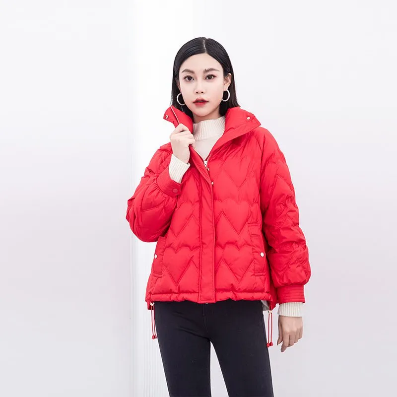 Red Short Down Winter Jacket