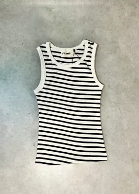 Rib Tank in Black Stripe