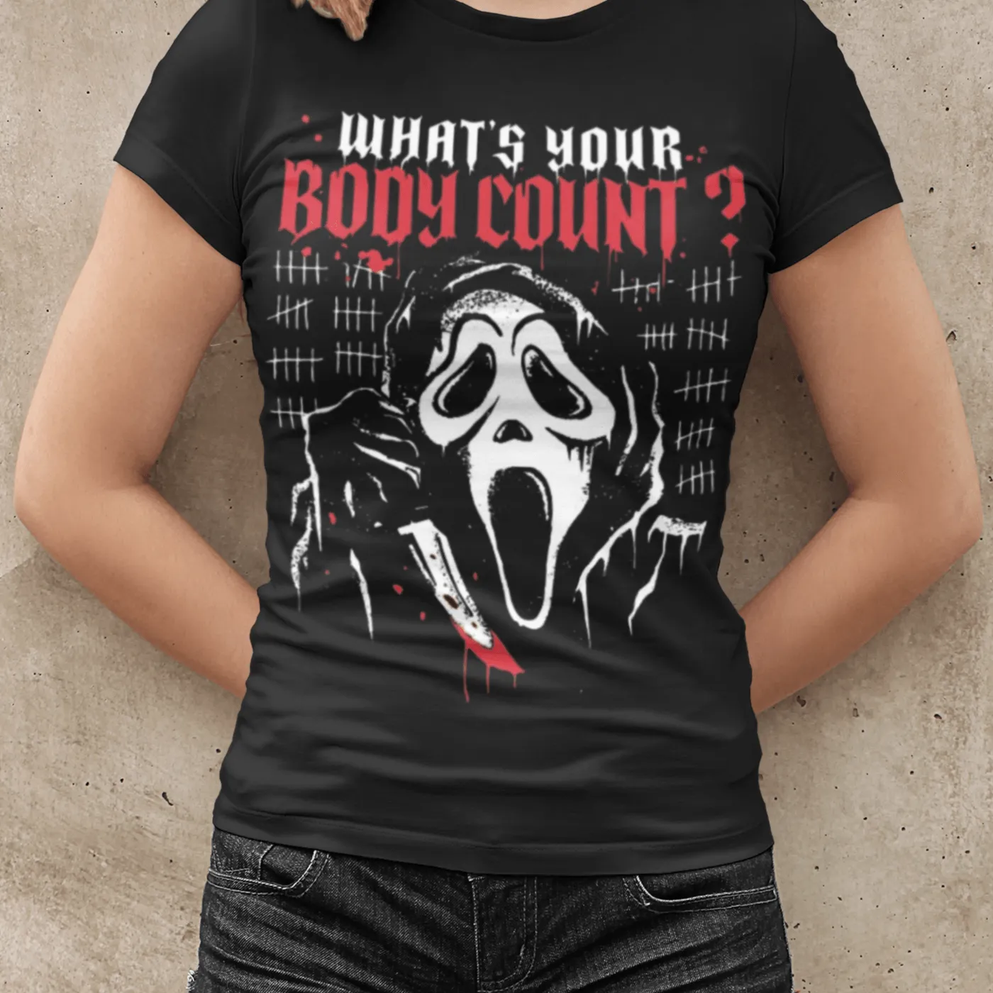 Scream T-Shirt What's Your Body Count Short Sleeve Crew Neck Unisex Top