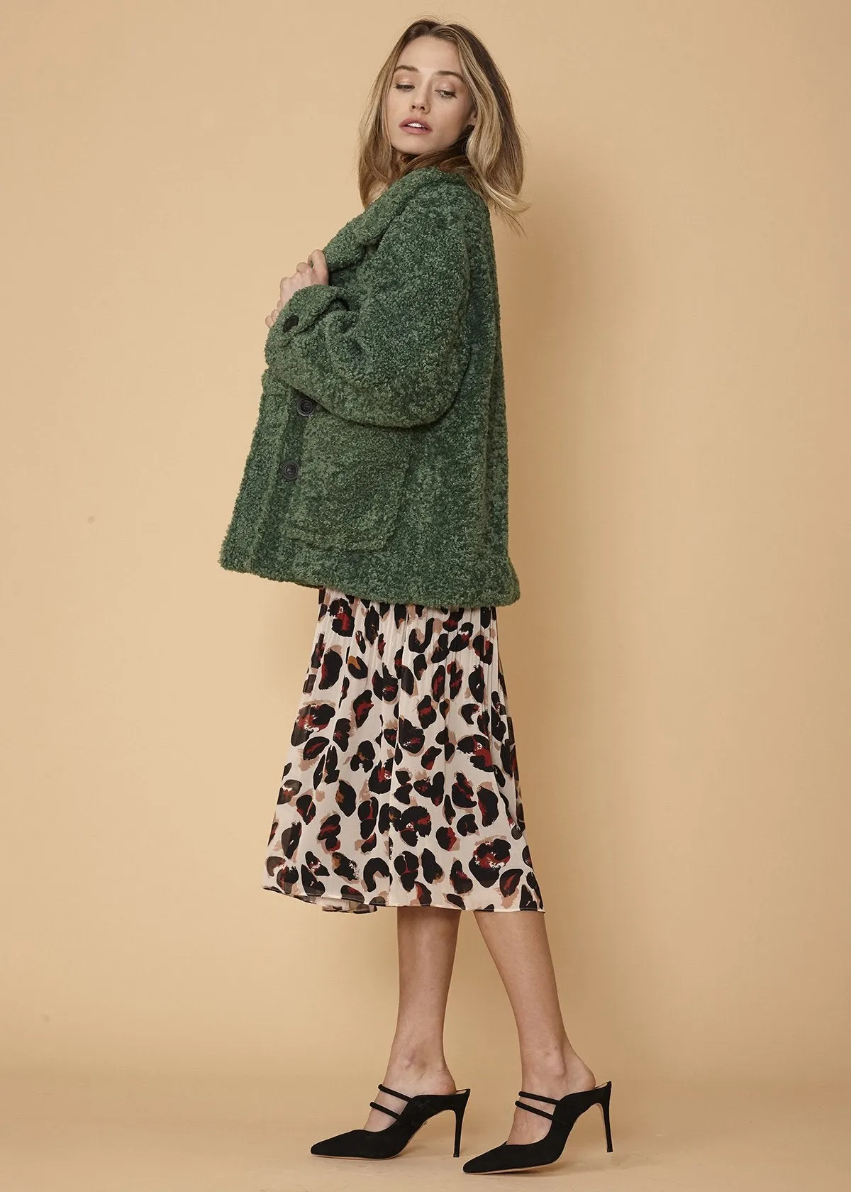 Shearling Coat in Fall forest