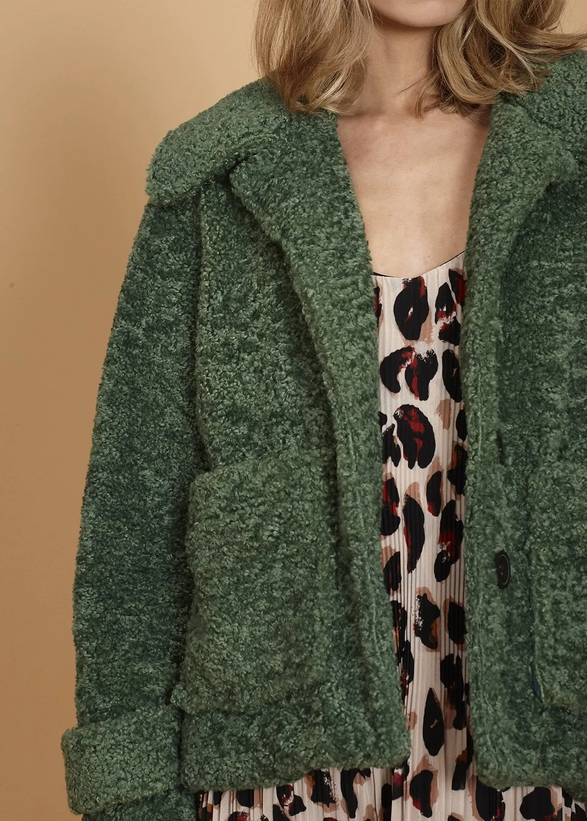 Shearling Coat in Fall forest