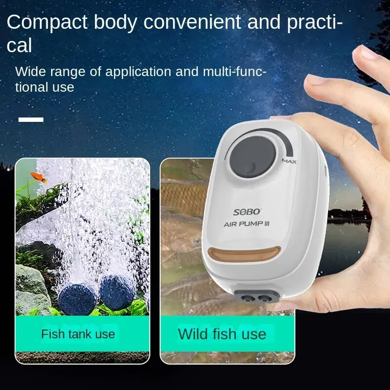 SOBO High Power 3W 6W Mute Oxygen Pump - Fish Tank Oxygenation Pump Household Oxygenator Small Fish Tank Air PumpPump EU 110V-240V